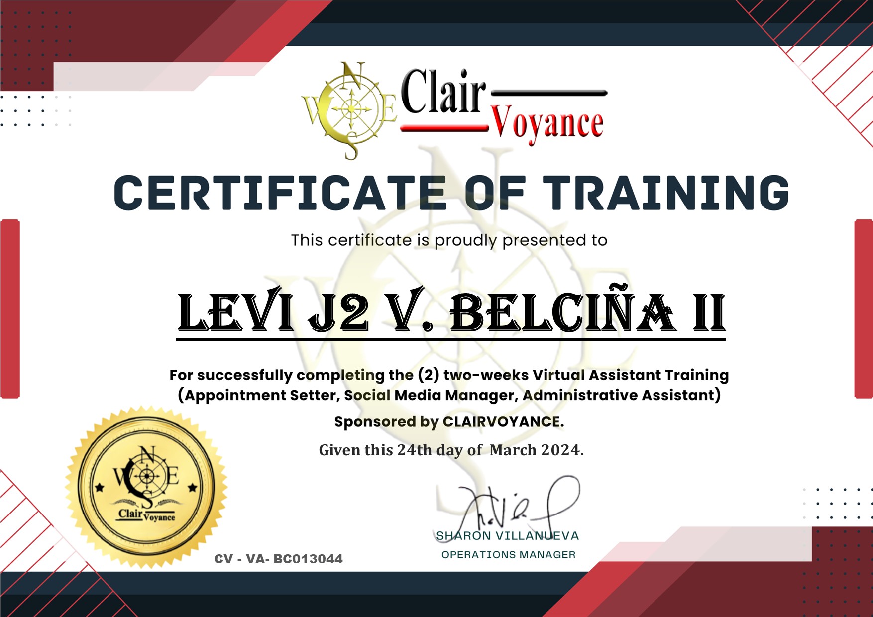 Certificate 1